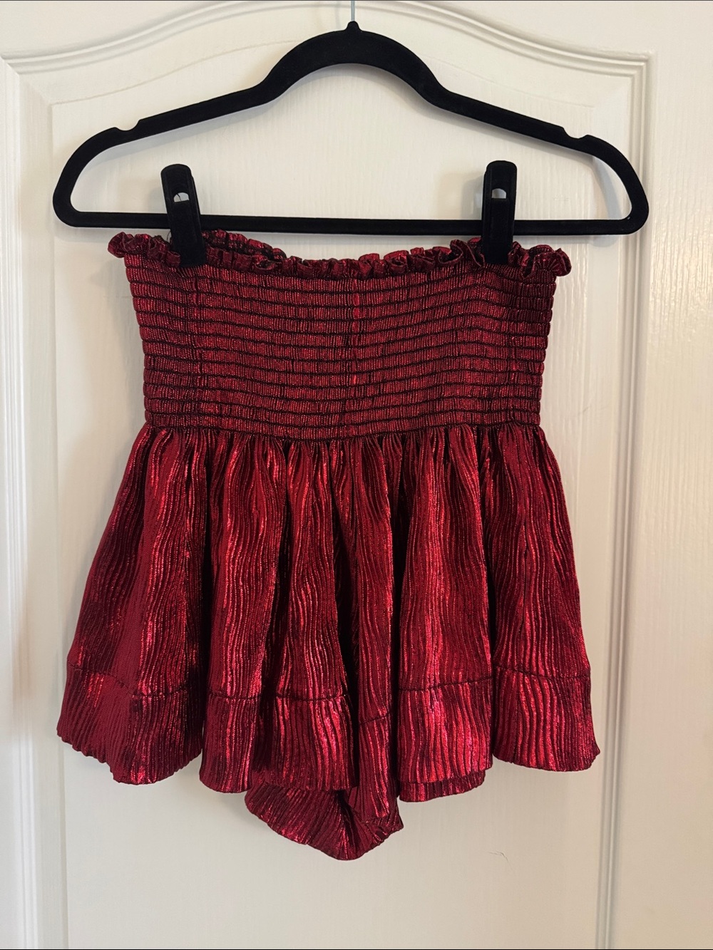 Queen of sparkles Red Metallic Shorts XS